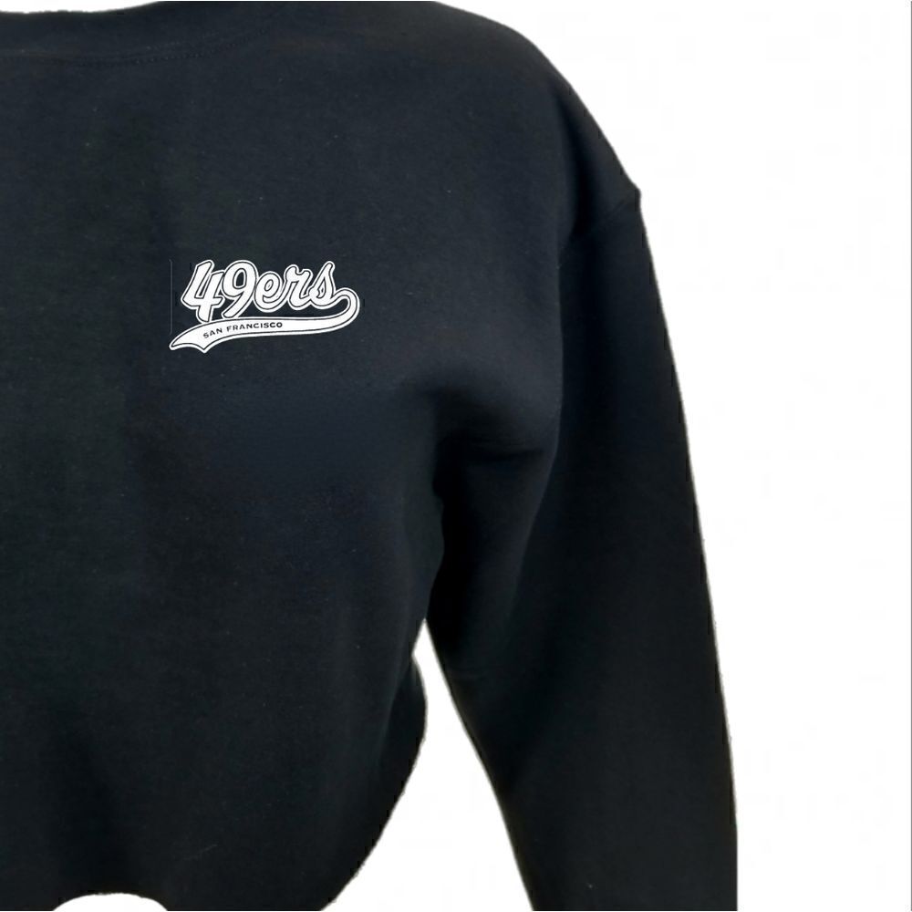 SAN FRANCISCO 49ERS Double Script Retro Logo BLACK Pullover Crewneck, Sweatshirt - Picture 4 of 6